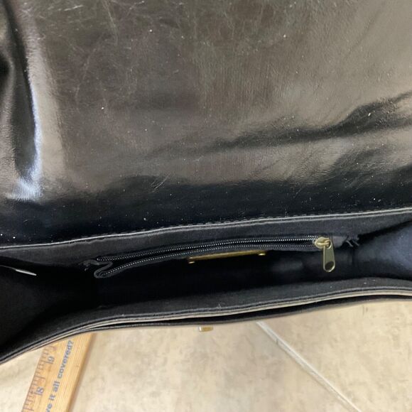 Steve Madden Purse Faux Leather Black Flap Cross Body Shoulder Bag toggle 90’s ? - Picture 9 of 14